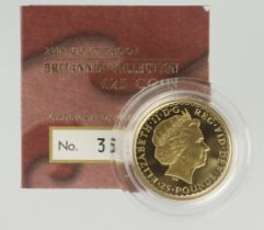 Britannia gold proof Quarter Ounce £25 2003, nFDC in capsule only, with cert, no case.