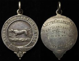 British (London Irish) Athletics Medal/Fob unmarked silver 36x27mm: Ranelagh Harriers Founded