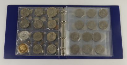 GB & World Coins, a small album full of material including some commemorative issue 50p's, Crowns,