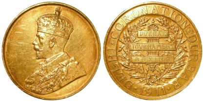 British Indian Commemorative / Sporting Medal, (tests) 18ct gold d.44.5mm, 40.90g: George V