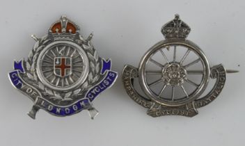 Sweetheart badges 2x scarce Army Cycling Corps variants.