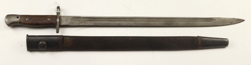 Bayonet P'07 for the SMLE WW1 Rifle, blade 17", made by Chapman in August 1916 ? 1918 ?, in its