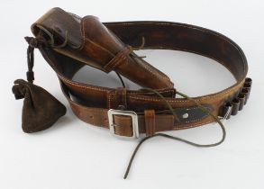 Mexican loop quick draw holster and belt for a Colt .45 S.A.Army Revolver (the Peacemaker) six