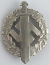 German 3rd Reich 1st Pattern S.A Silver Sports Badge. Maker Berg & Nolte.