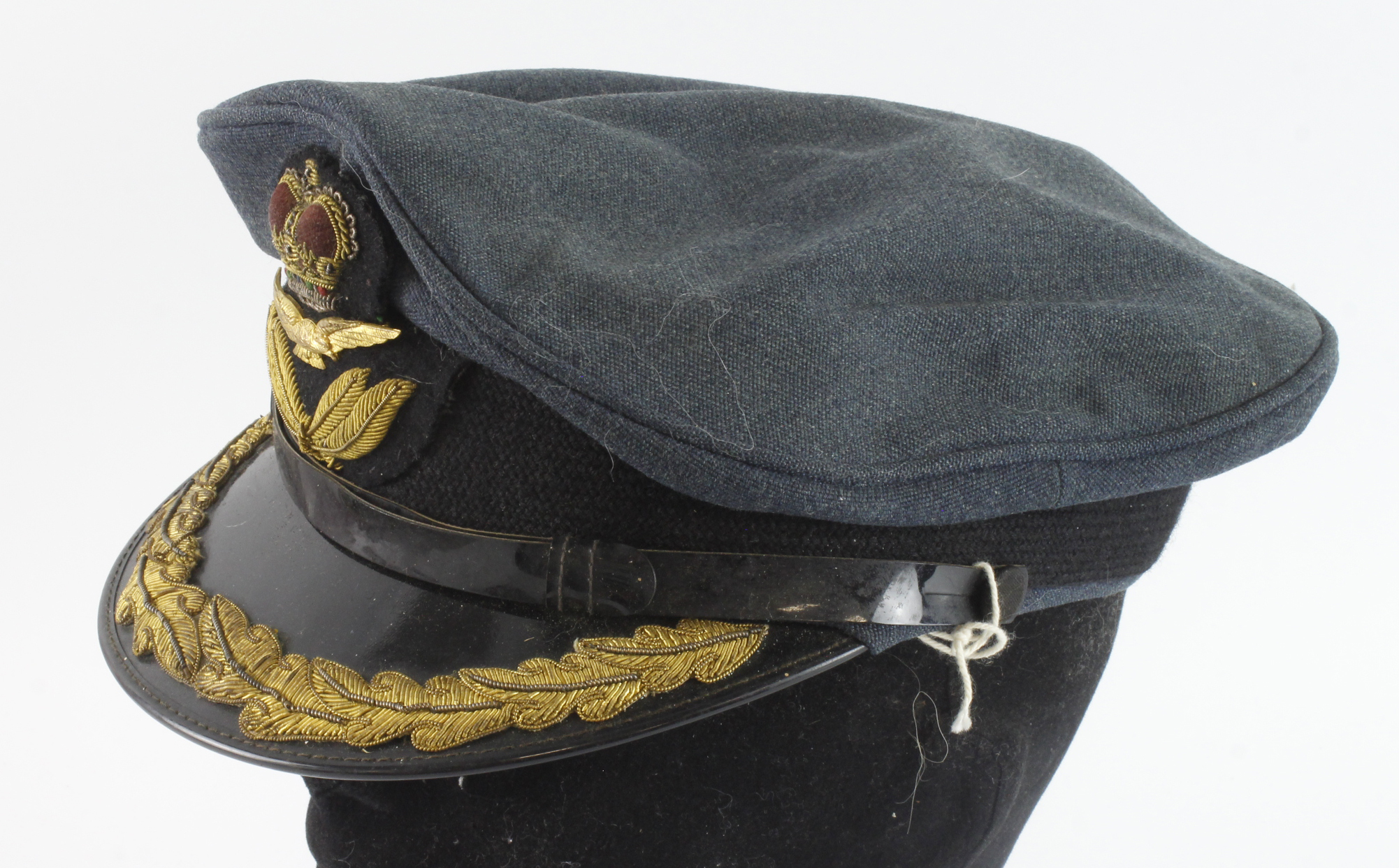 RAF post WW2 group captains hat belonged to K B Crosby.
