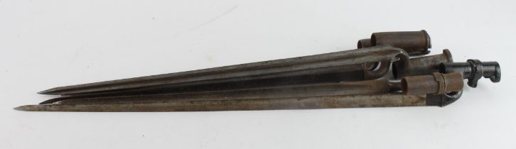 Bayonets collection of five socket bayonets 19th and 20th century examples.