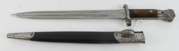 British pattern 1888 MkII Bayonet by Mole, dated May 1901 with W/D and bend test marks. Pommel