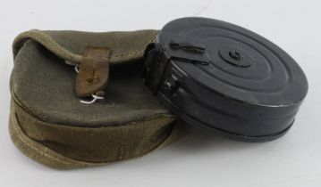 Russian sub machine gun drum magazine stamped 4825 with various inspectors stamps in its original