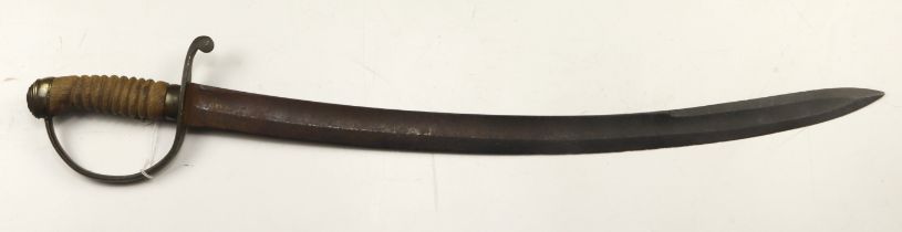 Constabulary Sword c1850's with curved blade, approx 24", no markings. Scabbard catch, knucklebow