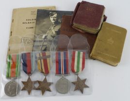 WW2 group 1939-45 Star, Africa Star + 8th Army clasp, Italy Star, Defence & War Medals for 6093310