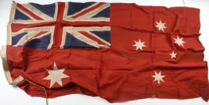 Australian WW1 Flag, service wear, issue stamped to edge, Jerusalem 1915, approx 5 foot long, no