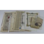 WW1 & WW2 ephemera - various items incl Trench Map Wytschaete, Home Guard Certificates Francis