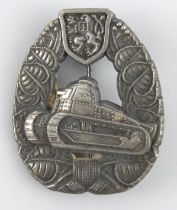 WW2 Czechoslovak Tank corps breast / cap badge.