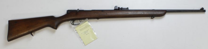 BSA .22 War Office bolt action training rifle, circa 1910, BSA 3 rifle trademark stamped to stock,