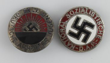 German 3rd Reich NASDP pin badge and one other