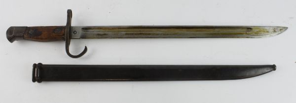 WW1/WW2 Arisaka M1897 early pattern bayonet with hooked quillon, clean blade with original grease,