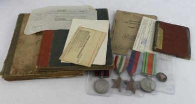 WW2 group of four to 6212536 Pte a J G Mills ACC and Middlesex Reg comes with various service