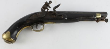 Flintlock Dragoon pattern military holster pistol C. 1800 unit marked on the trigger , Guard looks