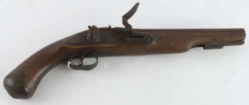 Flintlock dragoon pattern officer pistol in need of some renovation dated on tail plate 1759 with GR