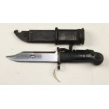 Russian A.K.M. wirecutter bayonet in its steel scabbard, blade in mint condition, the rest with some