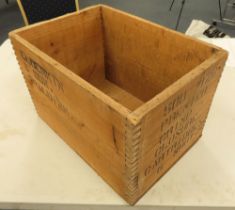 Elderken & Son of Spalding Cartridge Transportation Crate, mid-20th Century, pine, with one side