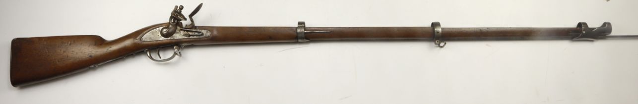 Lock and stock of a French flintlock musket, lock in GWO, only requires an antique barrel, stock