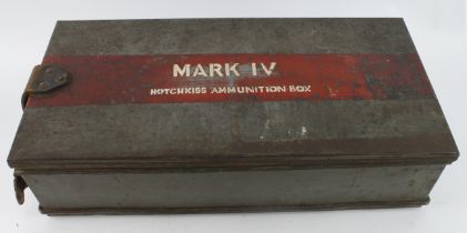 Rare British Mk IV Tank Hotchkiss Machine Gun Ammunition Tin. Nice straight tin with good