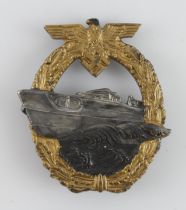 German 3rd Reich Kriegsmarine E-boat badge marked AG.M.u.K Gablonz.