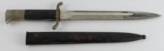 German WW2 fireman’s dress dagger unmarked blade in its black painted scabbard.