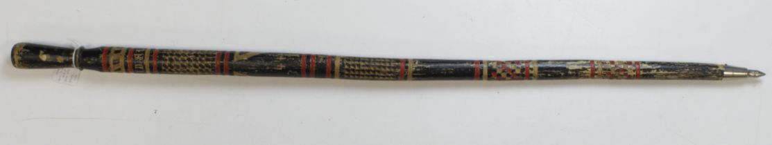 German “Wolchow” Stick. Hand carved folk art from wood of the trees on the Wolchow River, Russia.