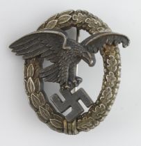 German 3rd Reich Luftwaffe observers badge marked C E Junkers Berlin SW68.