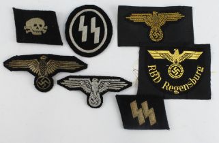 German 3rd Reich Miscellaneous cloth badges and insignia job lot.