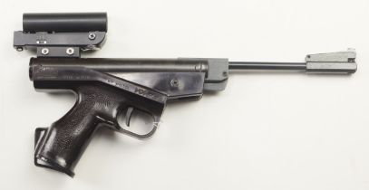 Russian "Baikal" NK-53 Air Pistol with fitted hunting scope, contoured grip. Barrel 21cm, in near