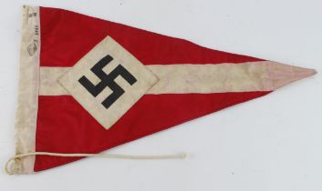 German 3rd Reich HJ Hitler youth pennant flag.