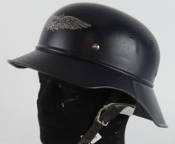 German 1938 Dated Luftshutz (Air Raid Police) Gladiator Style Helmet and Liner.