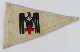 German 3rd Reich DRK German red cross pennant flag.