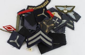 Badges bag of mixed cloth trade badges, stripes etc., RAF and Army.