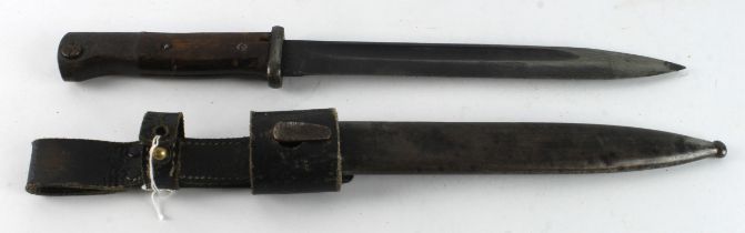 German WW2 M1884/98 knife bayonet, ricasso maker marked 14asw and SN: 9374 in its matching number