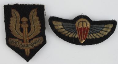 Badges WW2 SAS and other cloth types.