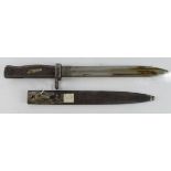 Imperial German Ersatz all steel WW1 bayonet, steel hilt with 3/4 muzzle ring. Single edged blade