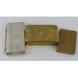 WW1 1914 Princess Mary gift tin with 1917 soldiers pocket bible and a cigarette case named to Pte F.