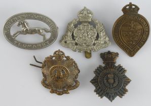 Badges Derbyshire Yeomanry, Duke of Edinburgh’s Own Volunteer Rifles, Northamptonshire Yeomanry,