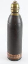 Boer war scarce shrapnel shell head with brass fuse stamped to the side 26/1/1900 and stamped on the