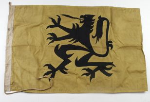 Belgium Fascist pro German / Rexist WW2 flag, service wear, stamped to edge, approx 3 foot long,