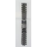 Rolex USA circa 1960s stainless steel oval jubilee bracelet, fold over clasp, no end links. Length