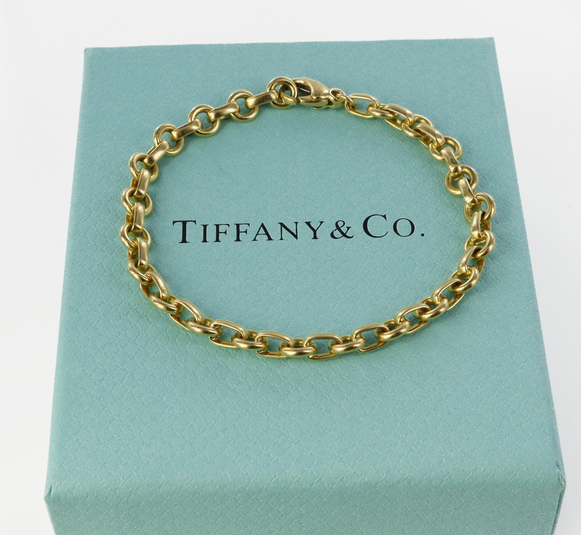 Yellow gold (tests 18ct) Tiffany & Co. bracelet, stamped 'ITALY, TIFFANY & CO, 750', bracelet length