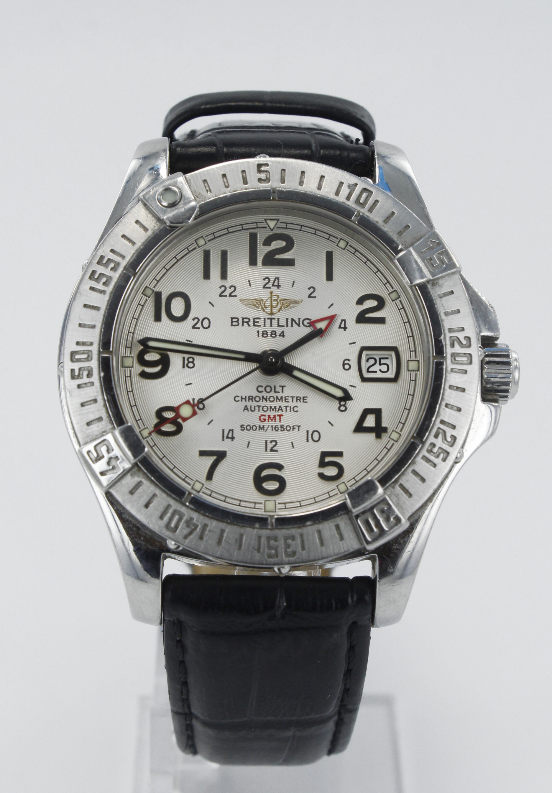 Breitling Colt GMT stainless steel cased gents automatic wristwatch, ref. A32350. The white dial