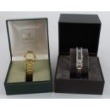 Two ladies Gucci quartz wristwatches, one stainless steel cased ref. 4600 L, the other gold plated