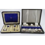 Boxed set of six Victorian silver spoons hallmarked GA London 1877 and a boxed set of four Victorian