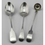 Mixed lot of Canadian silver flatware comprising two Fiddle Pattern items, ladle by Walis &